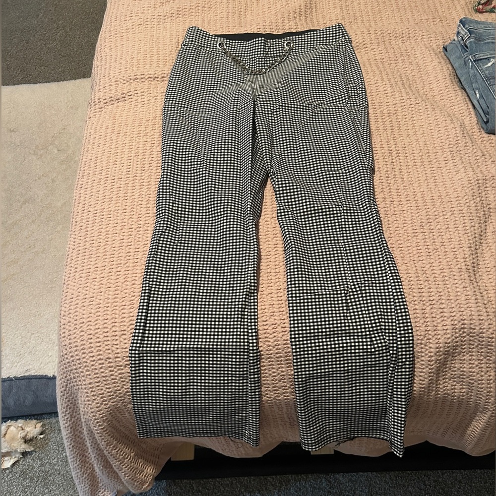 Wild Fable Black and White Checkered Flared Pants